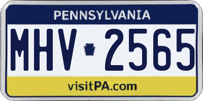 PA license plate MHV2565