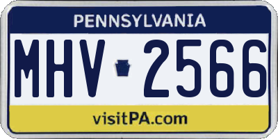 PA license plate MHV2566