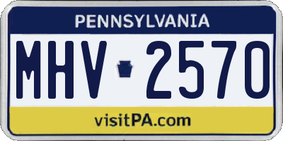 PA license plate MHV2570