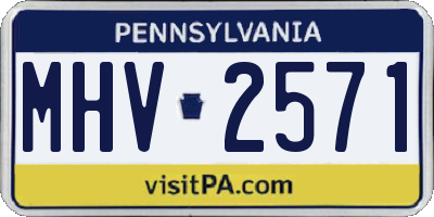 PA license plate MHV2571