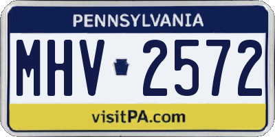 PA license plate MHV2572