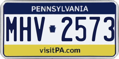 PA license plate MHV2573
