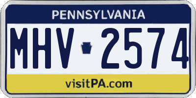 PA license plate MHV2574