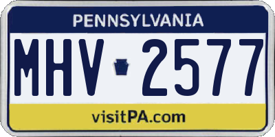 PA license plate MHV2577