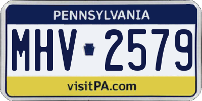 PA license plate MHV2579