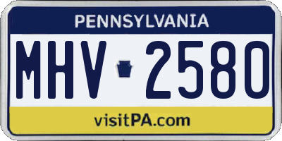 PA license plate MHV2580