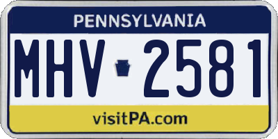 PA license plate MHV2581