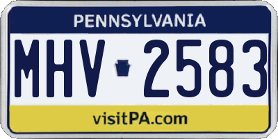 PA license plate MHV2583