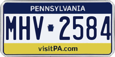 PA license plate MHV2584