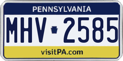 PA license plate MHV2585