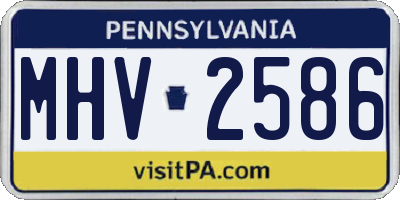 PA license plate MHV2586