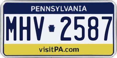 PA license plate MHV2587