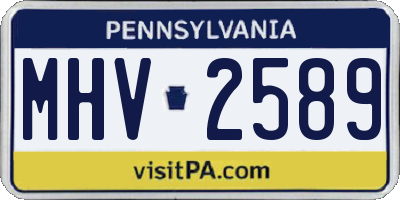 PA license plate MHV2589