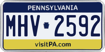 PA license plate MHV2592