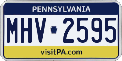 PA license plate MHV2595