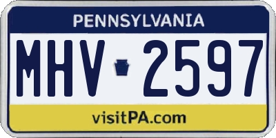 PA license plate MHV2597