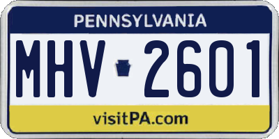 PA license plate MHV2601