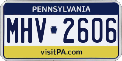 PA license plate MHV2606