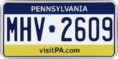 PA license plate MHV2609