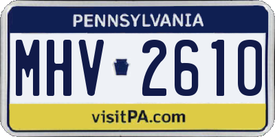PA license plate MHV2610