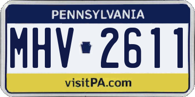 PA license plate MHV2611