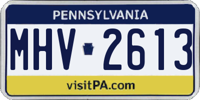 PA license plate MHV2613