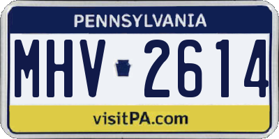 PA license plate MHV2614