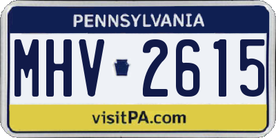 PA license plate MHV2615
