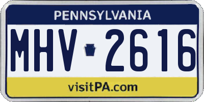 PA license plate MHV2616