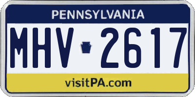 PA license plate MHV2617
