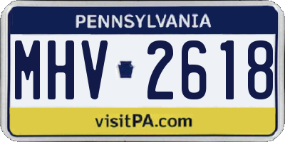 PA license plate MHV2618