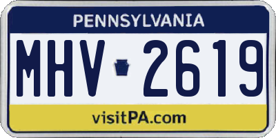 PA license plate MHV2619