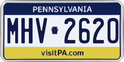 PA license plate MHV2620