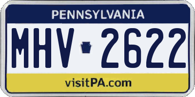 PA license plate MHV2622