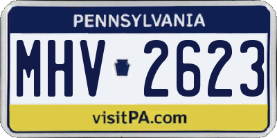PA license plate MHV2623