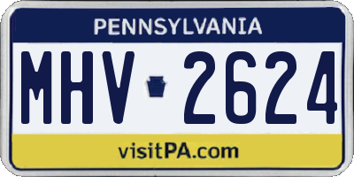 PA license plate MHV2624