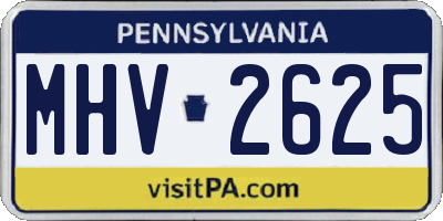 PA license plate MHV2625