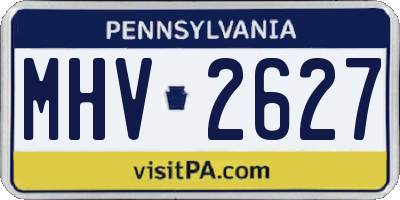 PA license plate MHV2627
