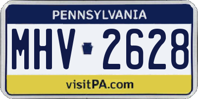 PA license plate MHV2628