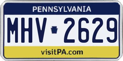 PA license plate MHV2629