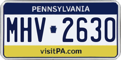 PA license plate MHV2630