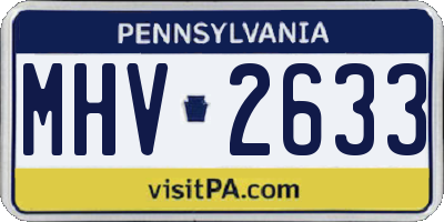 PA license plate MHV2633