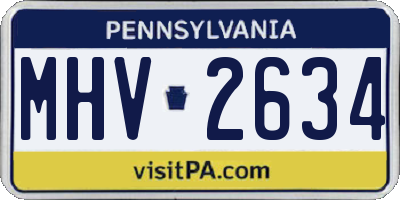 PA license plate MHV2634