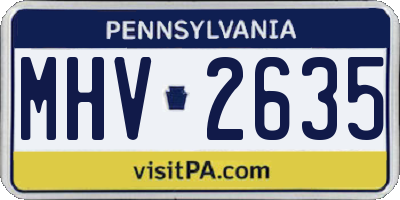 PA license plate MHV2635