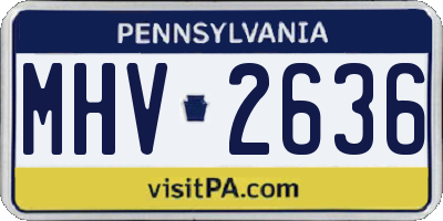 PA license plate MHV2636