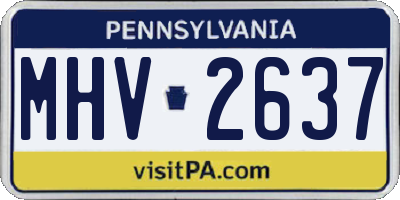 PA license plate MHV2637