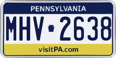 PA license plate MHV2638