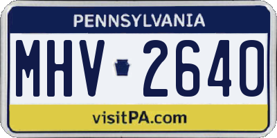PA license plate MHV2640