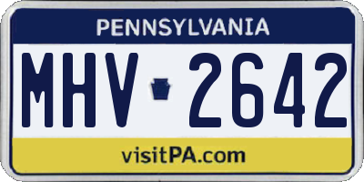 PA license plate MHV2642