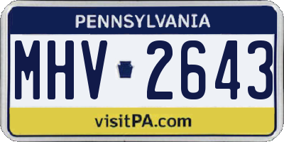 PA license plate MHV2643